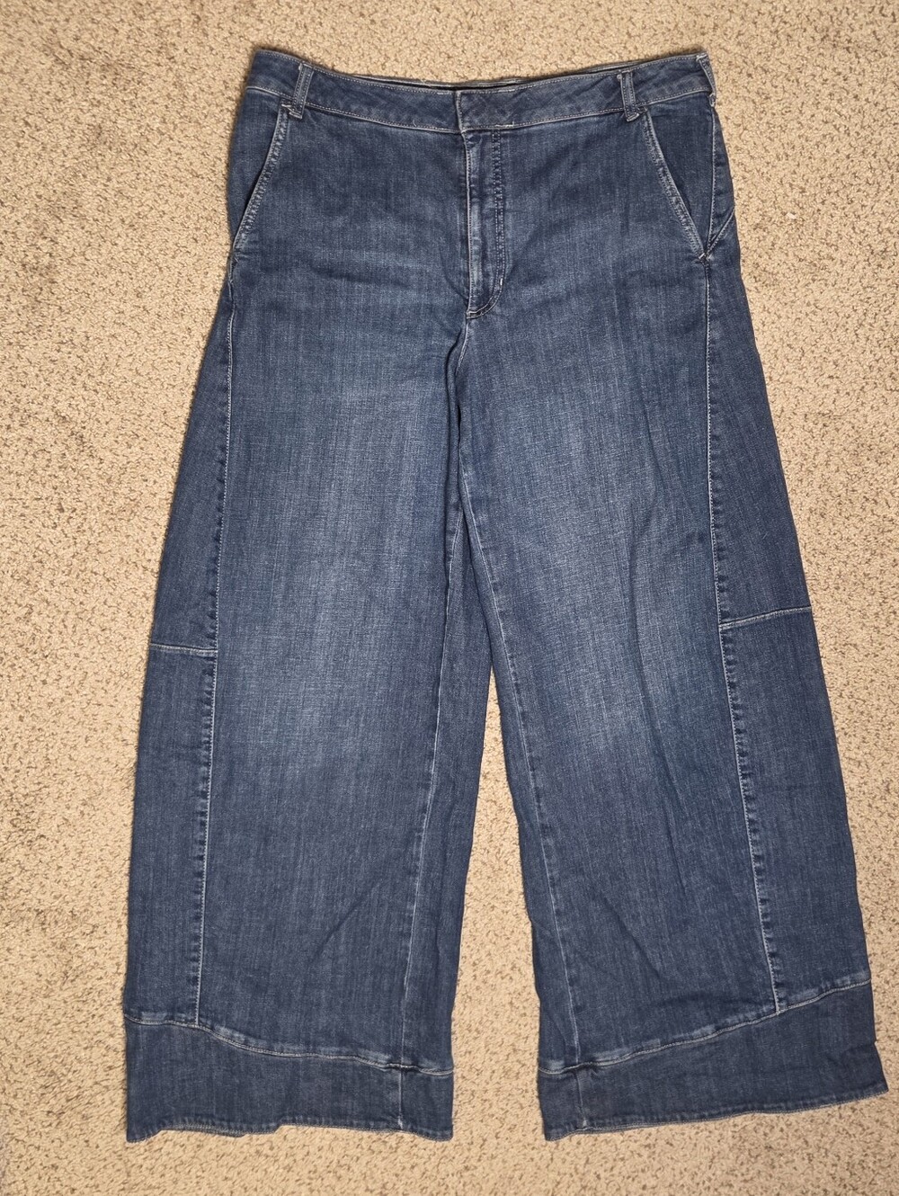 Anthropologie Pilcro Full Curve High-Rise Wide-Leg Jeans Blue Women's 32 Barrel - Picture 4 of 12